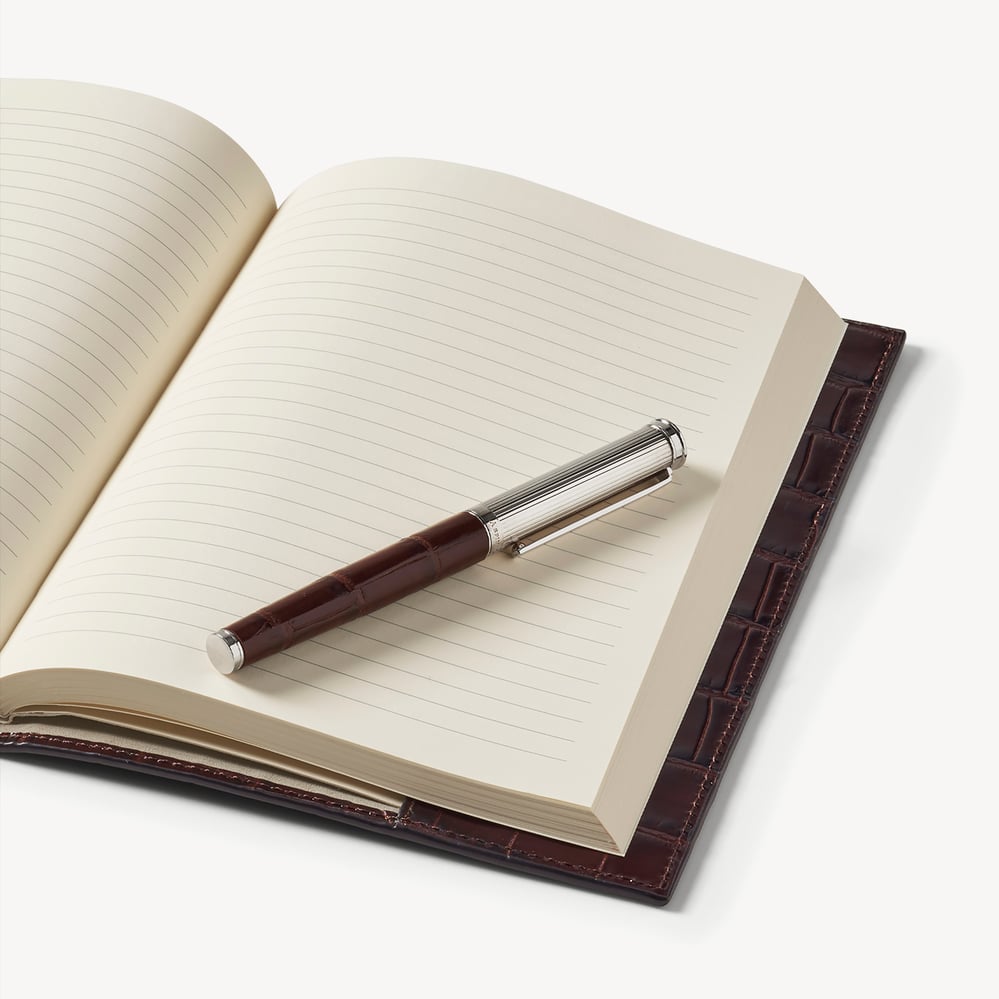 A5 Refillable Journal & Pen Set Deep Shine Amazon Brown Croc