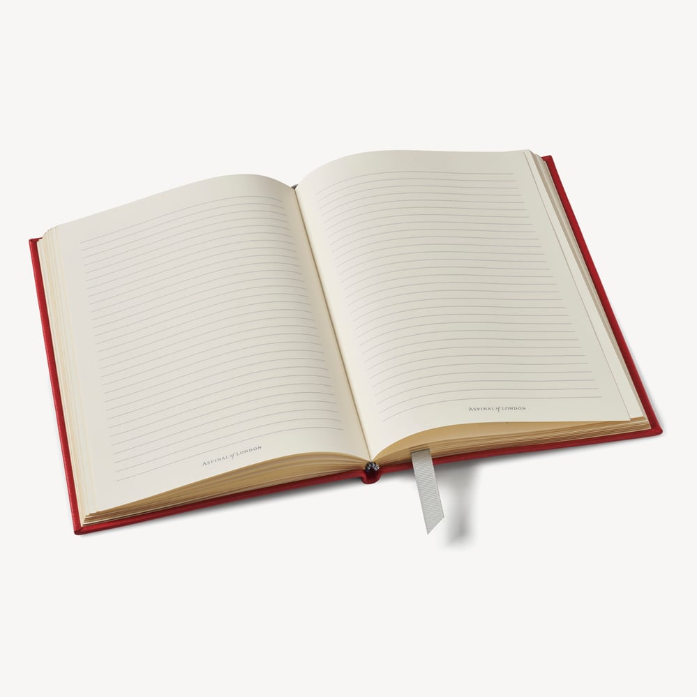 A5 Leather Bound Notebook Cardinal Red Pebble