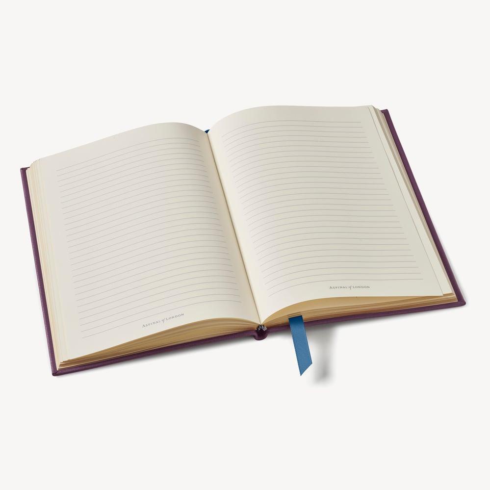 A5 Leather Bound Notebook Fig Pebble