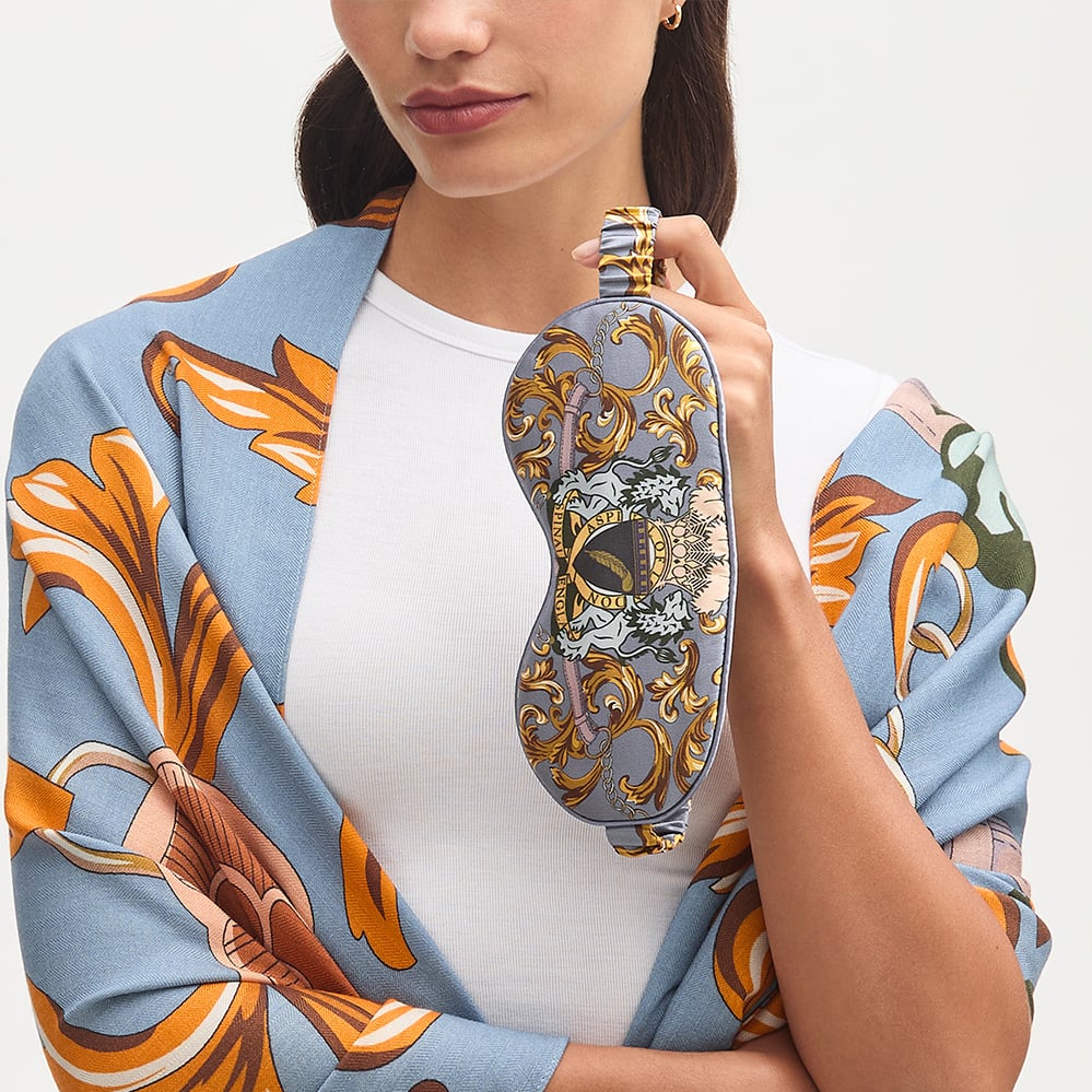 Silk Eye Mask Set Heritage Blue Signature Shield Pure Silk