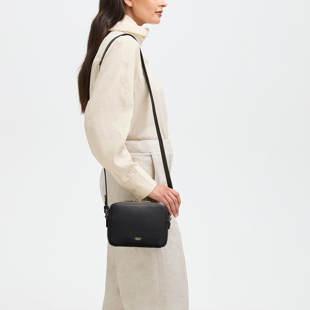 Camera Crossbody Black Soft Saffiano