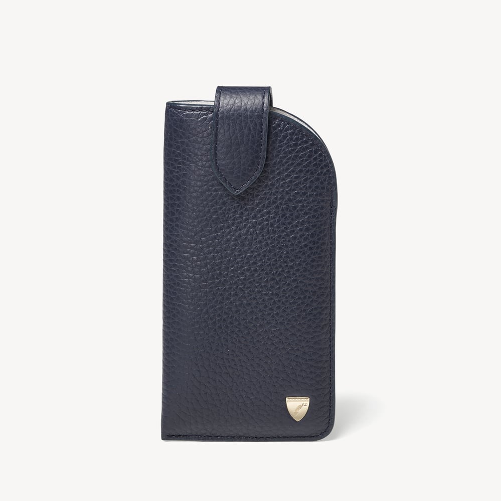 Glasses Case with Tab Navy Pebble