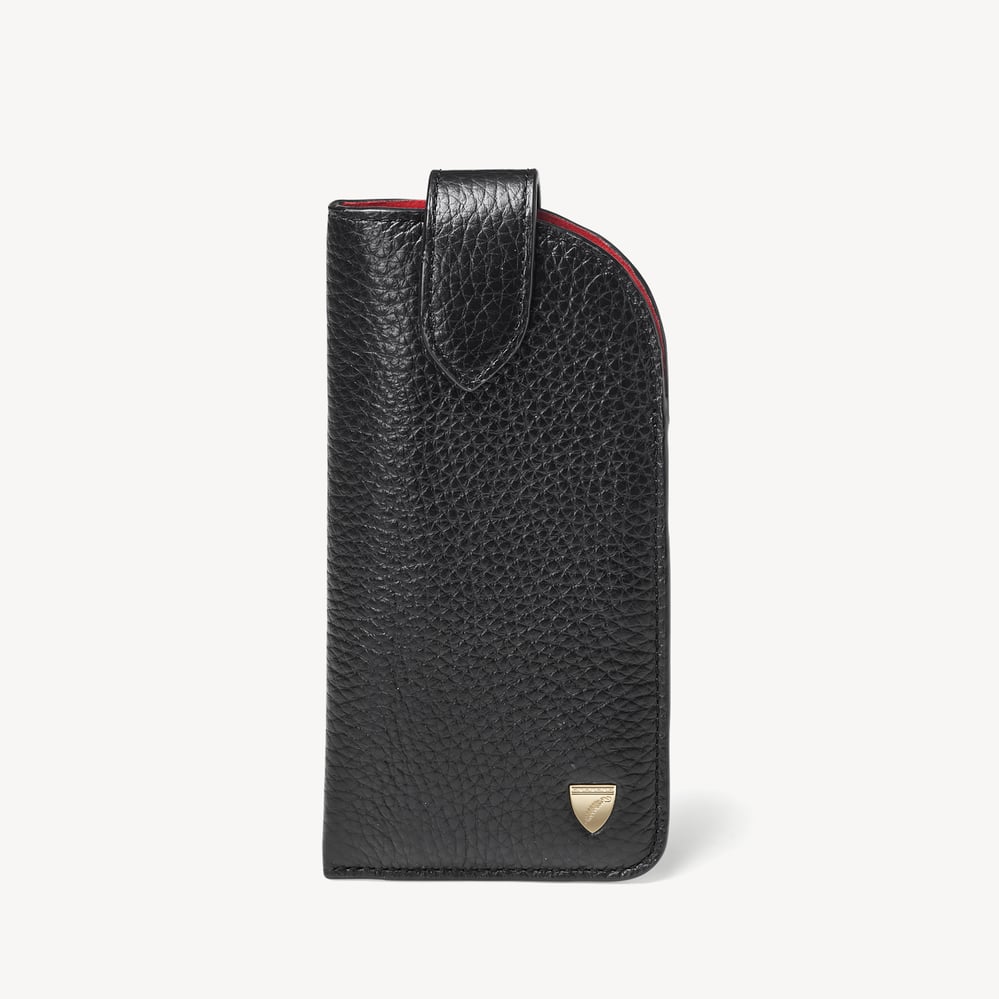 Glasses Case with Tab Black Pebble