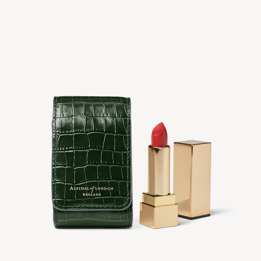 Duo Lipstick Case Deep Shine Evergreen Small Croc