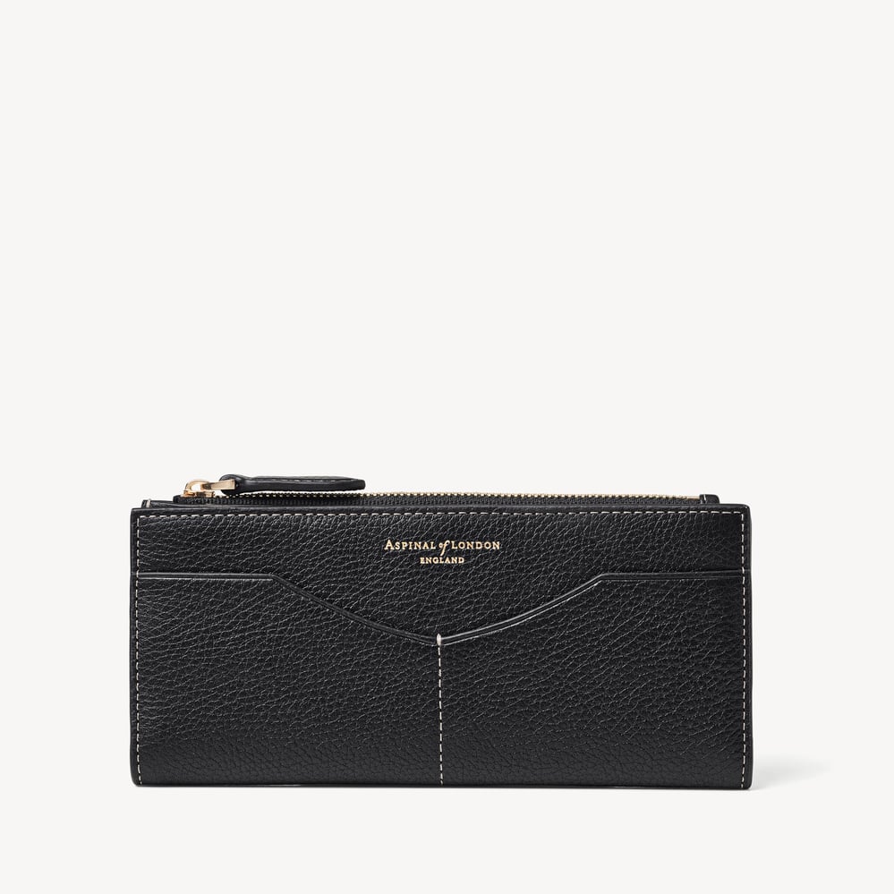 Large Hudson Wallet Black Milled Pebble