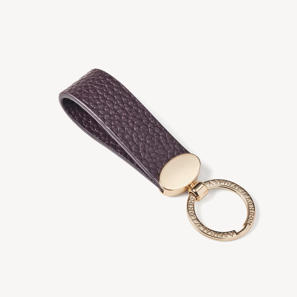 Oval Loop Keyring Fig Pebble