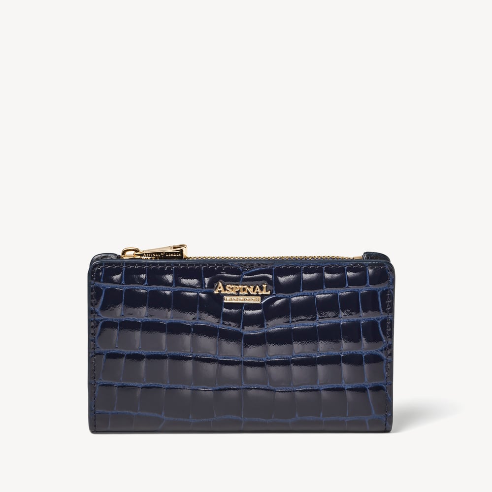 Mayfair® Coin & Card Wallet Midnight Blue Patent Croc