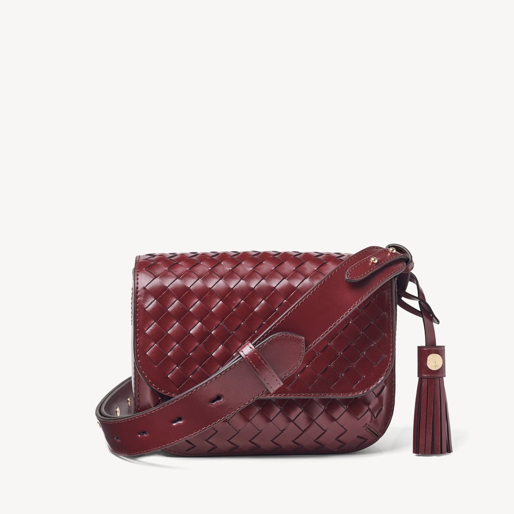 Ella Crossbody Merlot Woven Leather