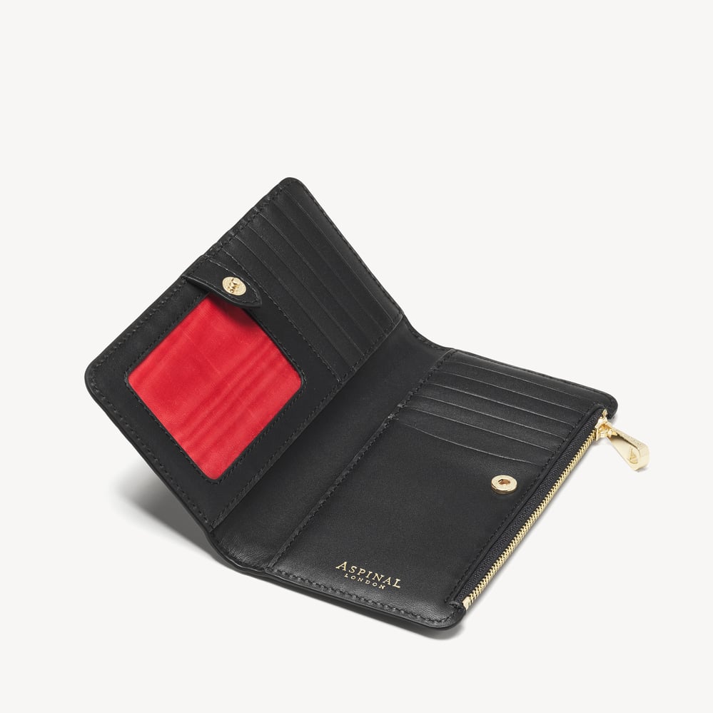 Mayfair Large Credit Card Wallet Black Patent Croc