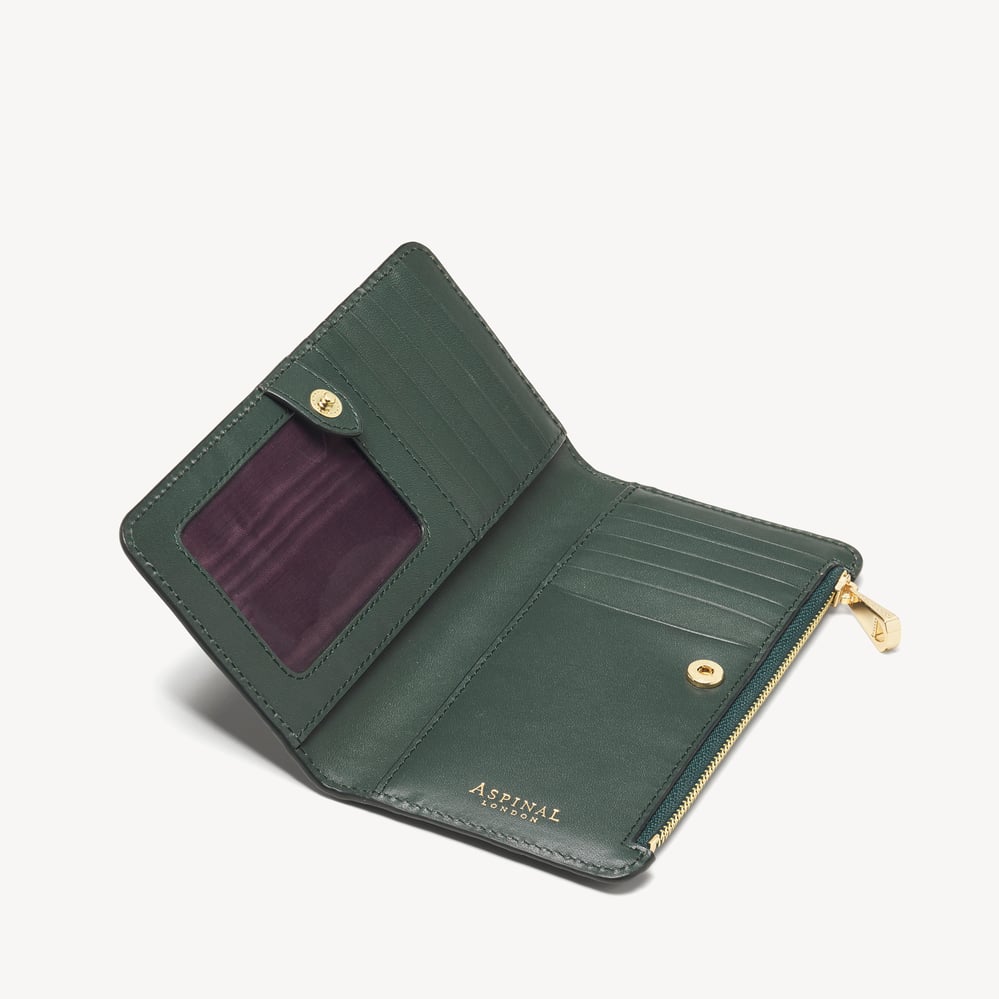 Mayfair Large Credit Card Wallet Evergreen Patent Croc