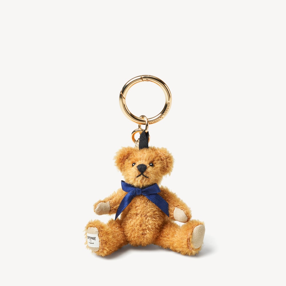 Bertie Bear Keyring Charm Mohair Teddy Bear