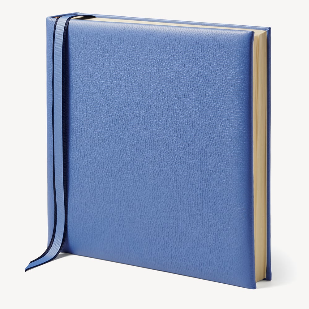 12-inch Leather Photo Album Capri Blue Pebble