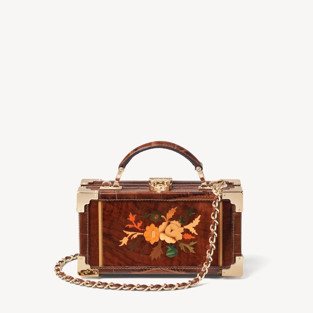 Vintage Box Trunk Wooden Marquetry