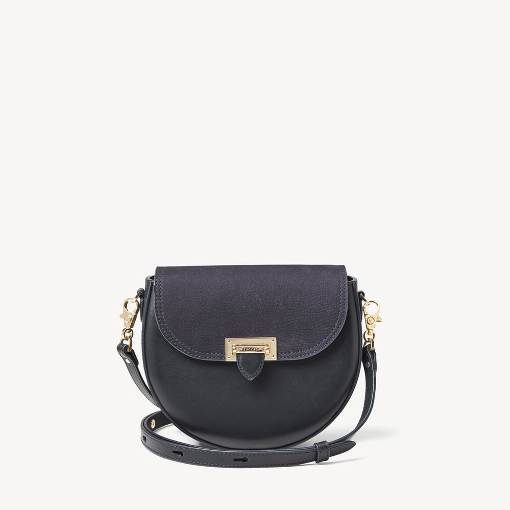 Portobello Crossbody Navy Suede & Smooth Navy