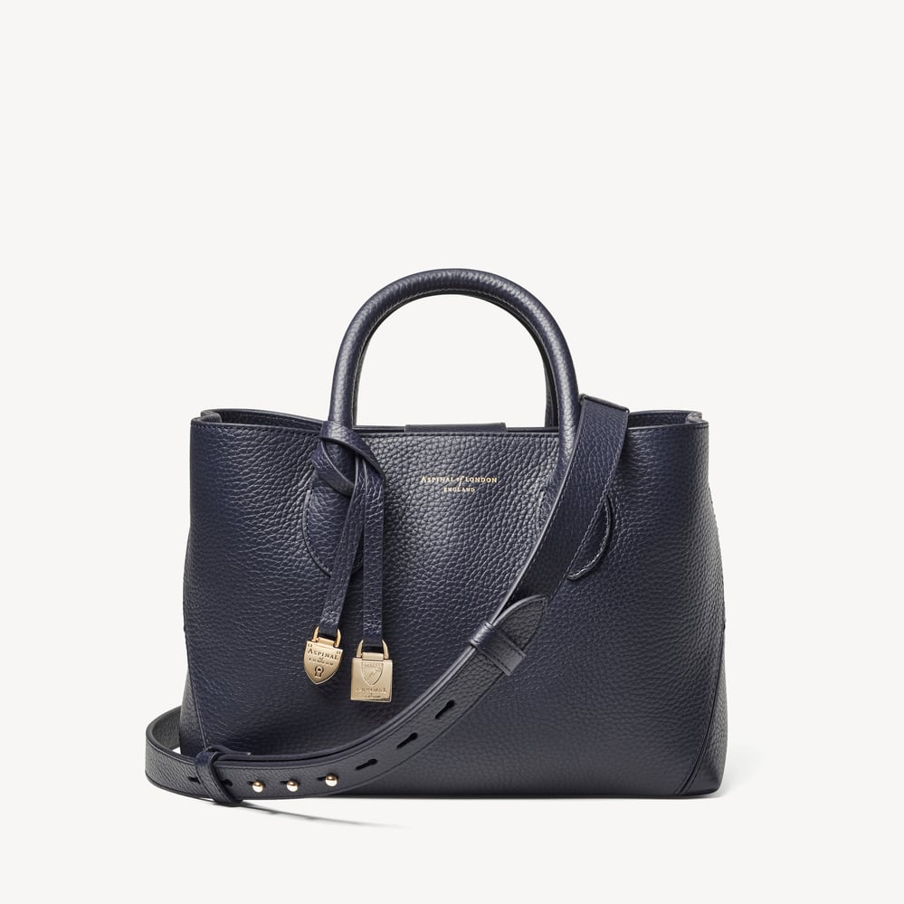 Midi London Tote Navy Pebble
