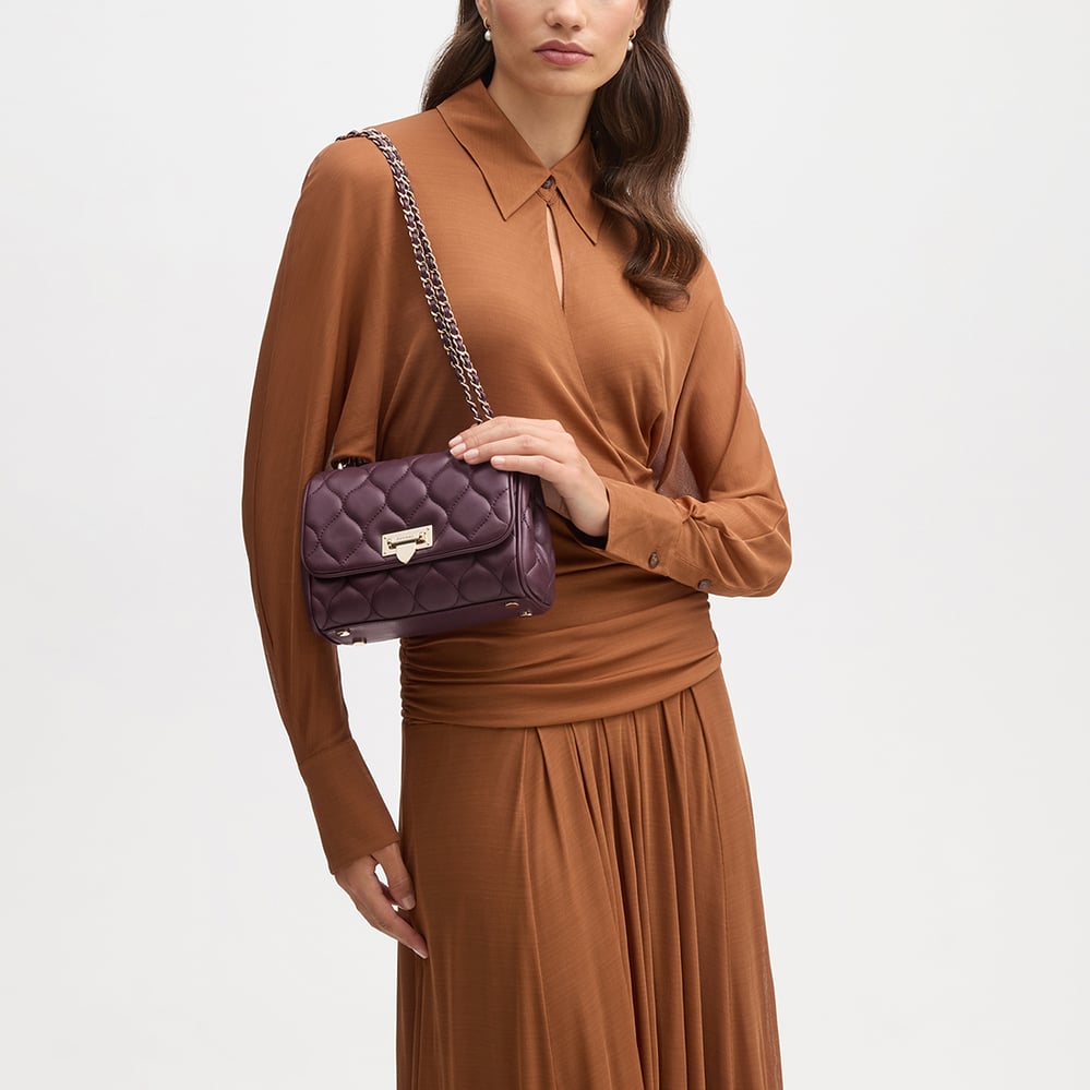 Lottie Fig Quilted Nappa