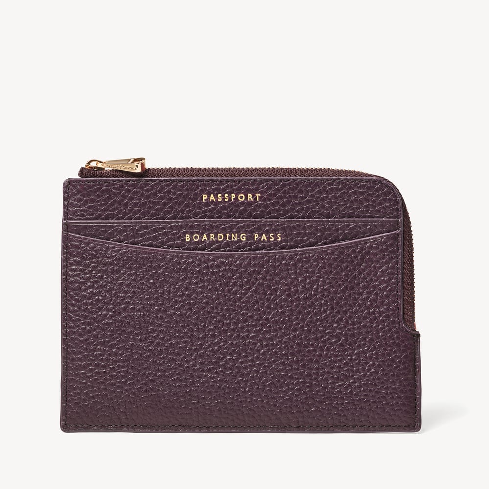 Zipped Travel Wallet Fig Pebble