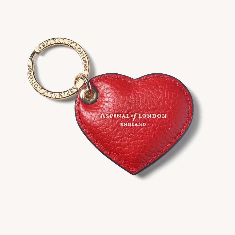 Small Heart Keyring Cardinal Red Pebble