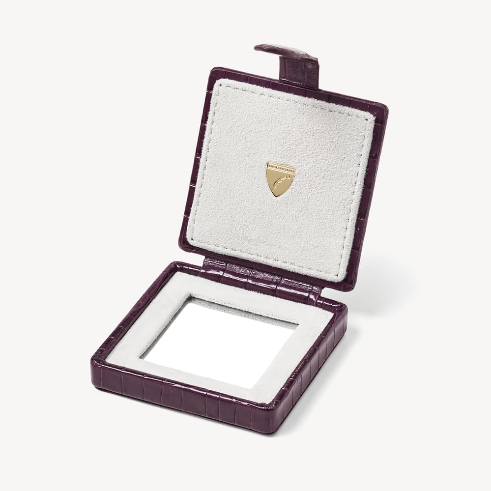 Compact Mirror Deep Shine Fig Small Croc