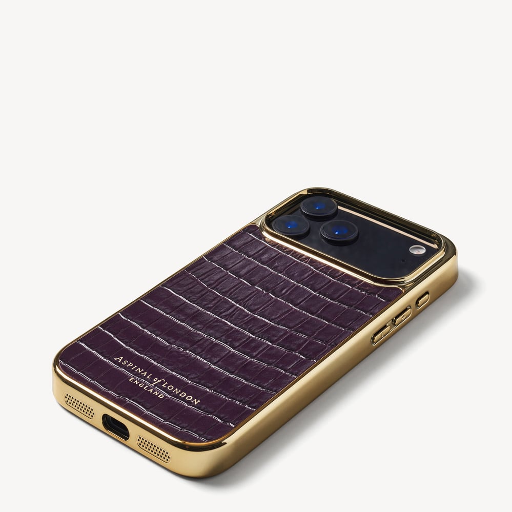 iPhone 17 Pro Max Case Deep Shine Fig Small Croc