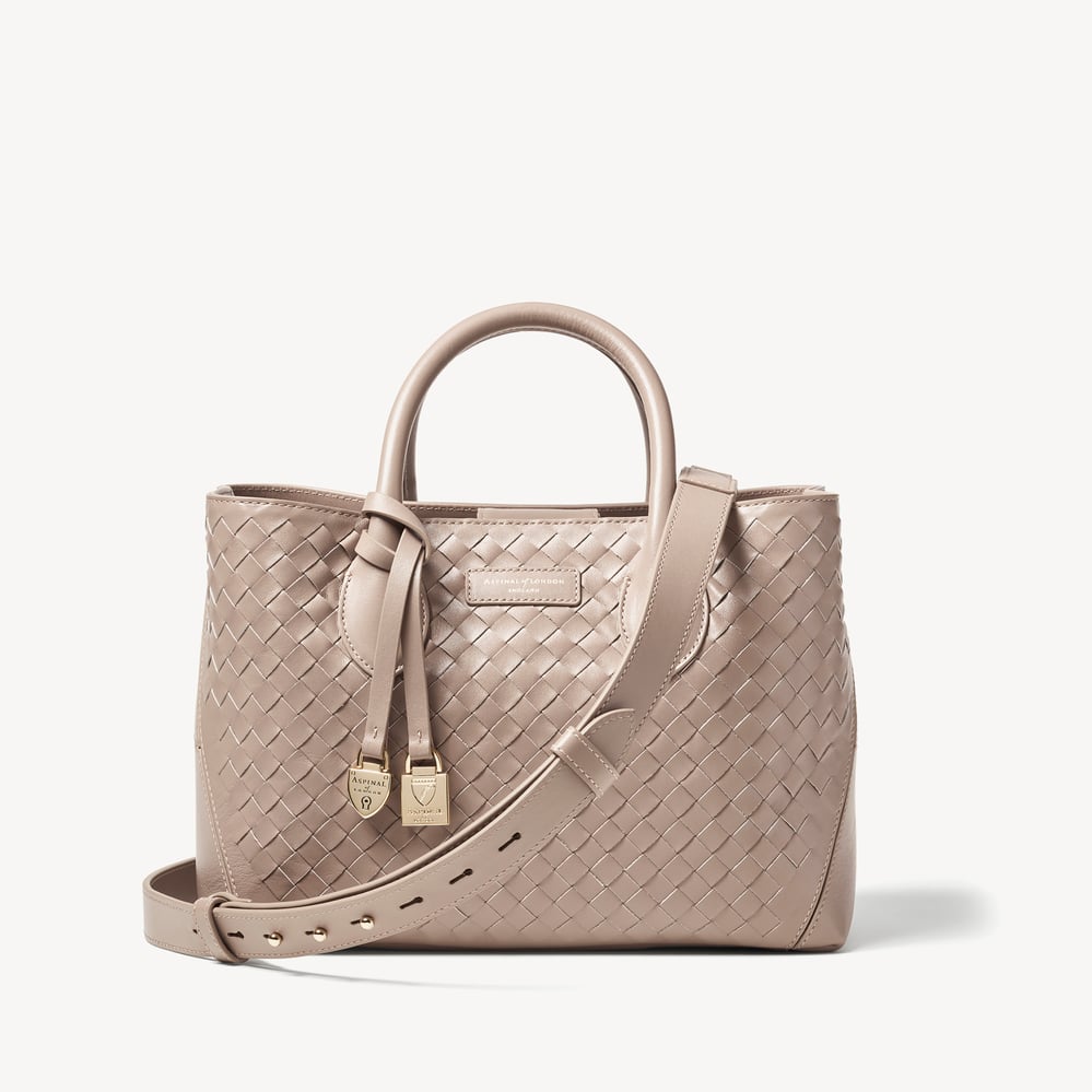 Midi London Tote Moleskin Woven Leather