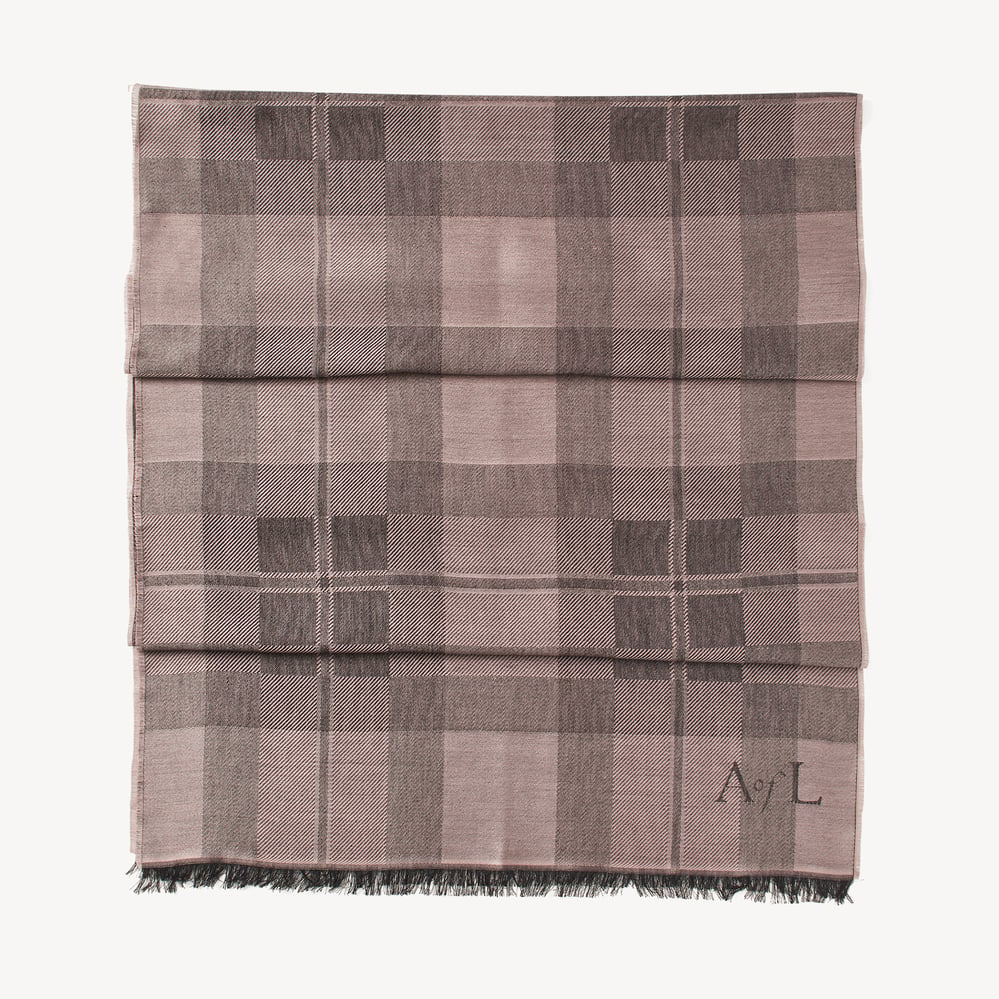 Silk Check Scarf Putty Silk Modal