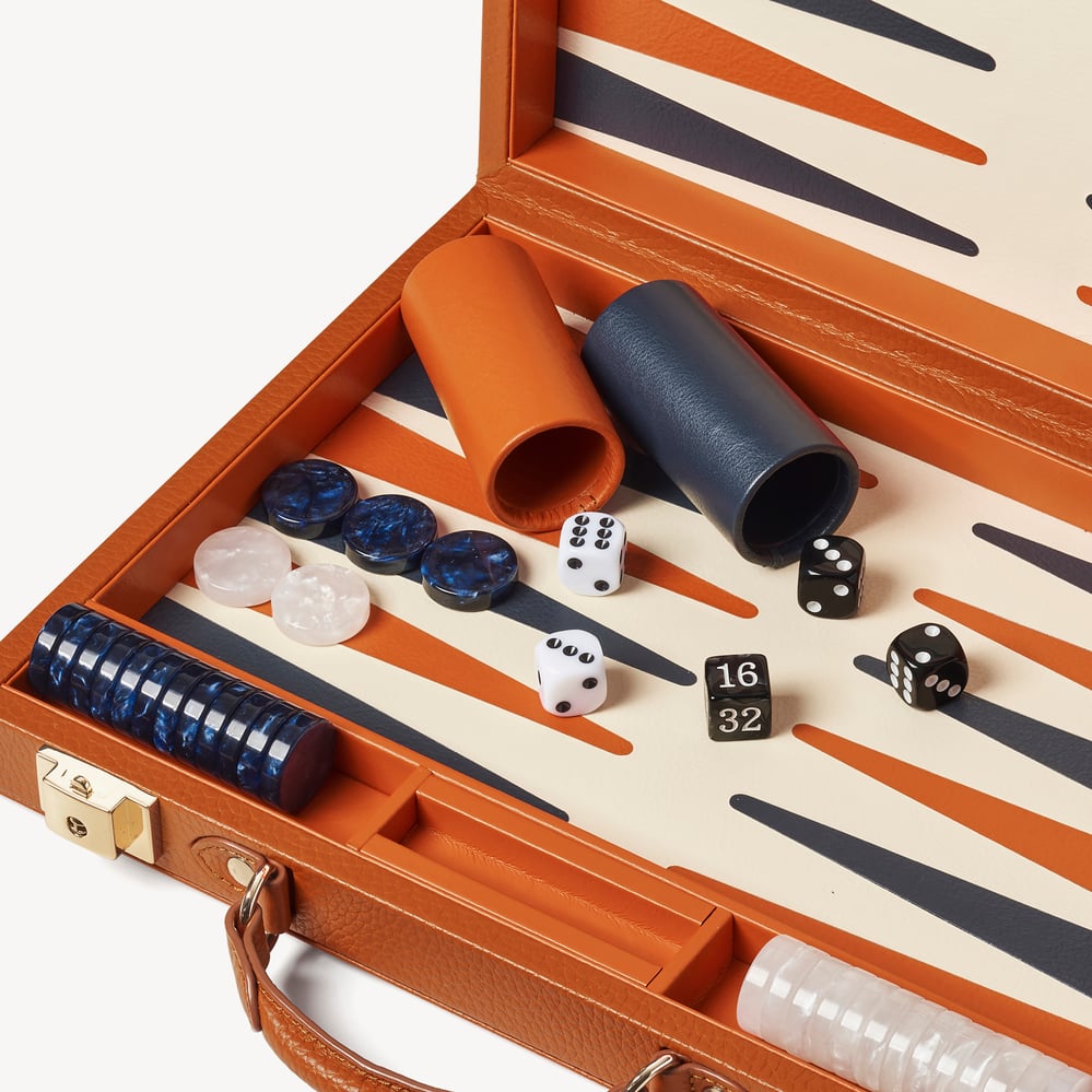 13-inch  Backgammon Set Marmalade Pebble