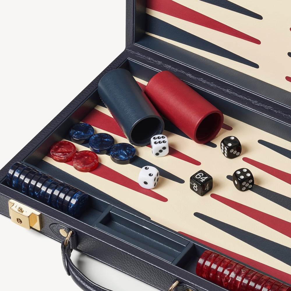 13-inch  Backgammon Set Navy Pebble