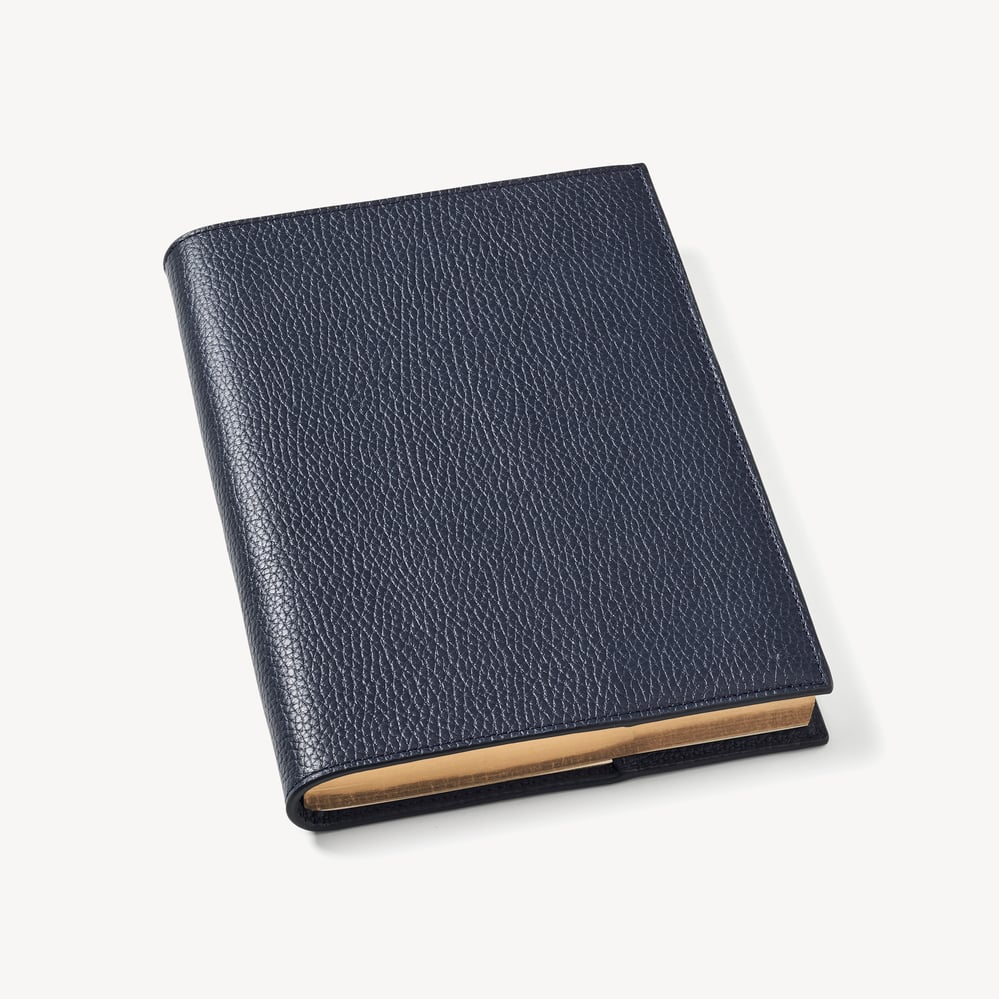 A5 Refillable Luxury Journal Navy Pebble with Soft Suede Lining