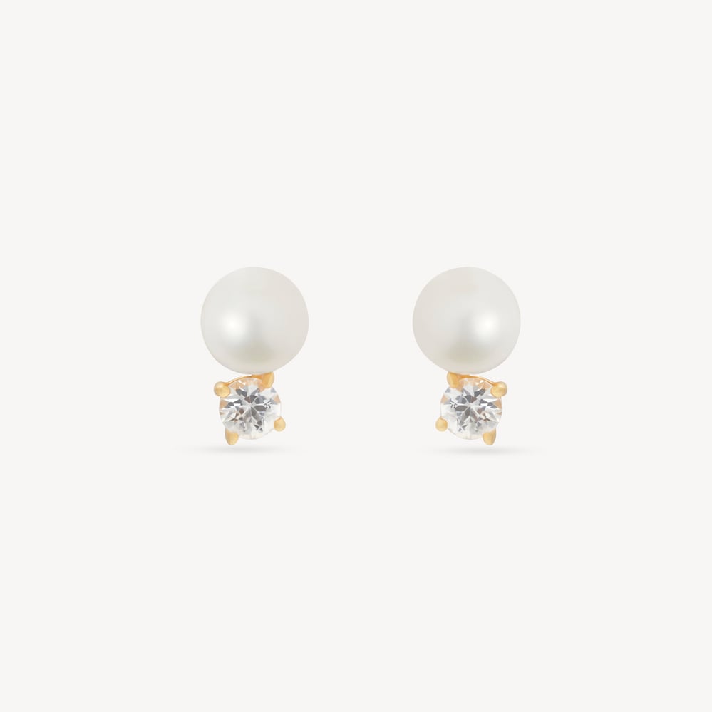 Toi Et Moi Stud Earrings Natural Pearl