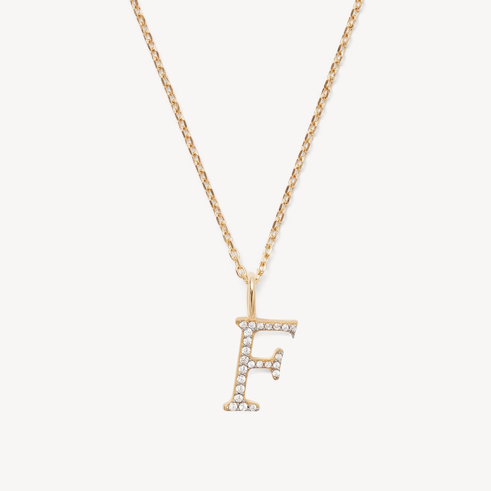 Diamond Initial F Necklace 0.113ct Diamond