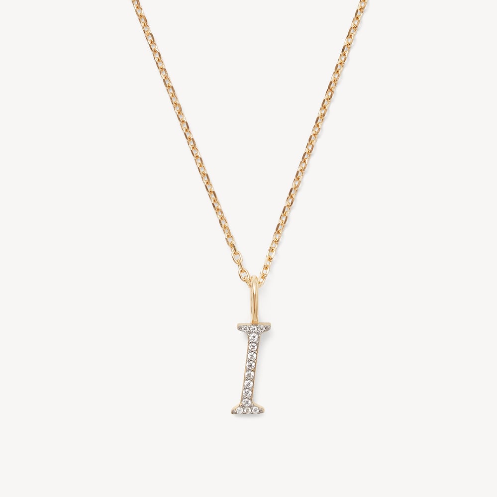 Diamond Initial I Necklace 0.062ct Diamond