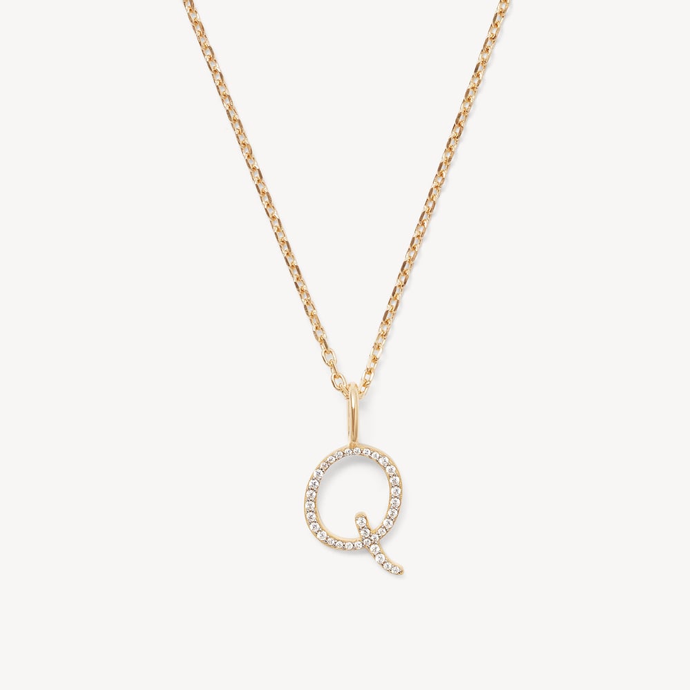 Diamond Initial Q Necklace 0.154ct Diamond