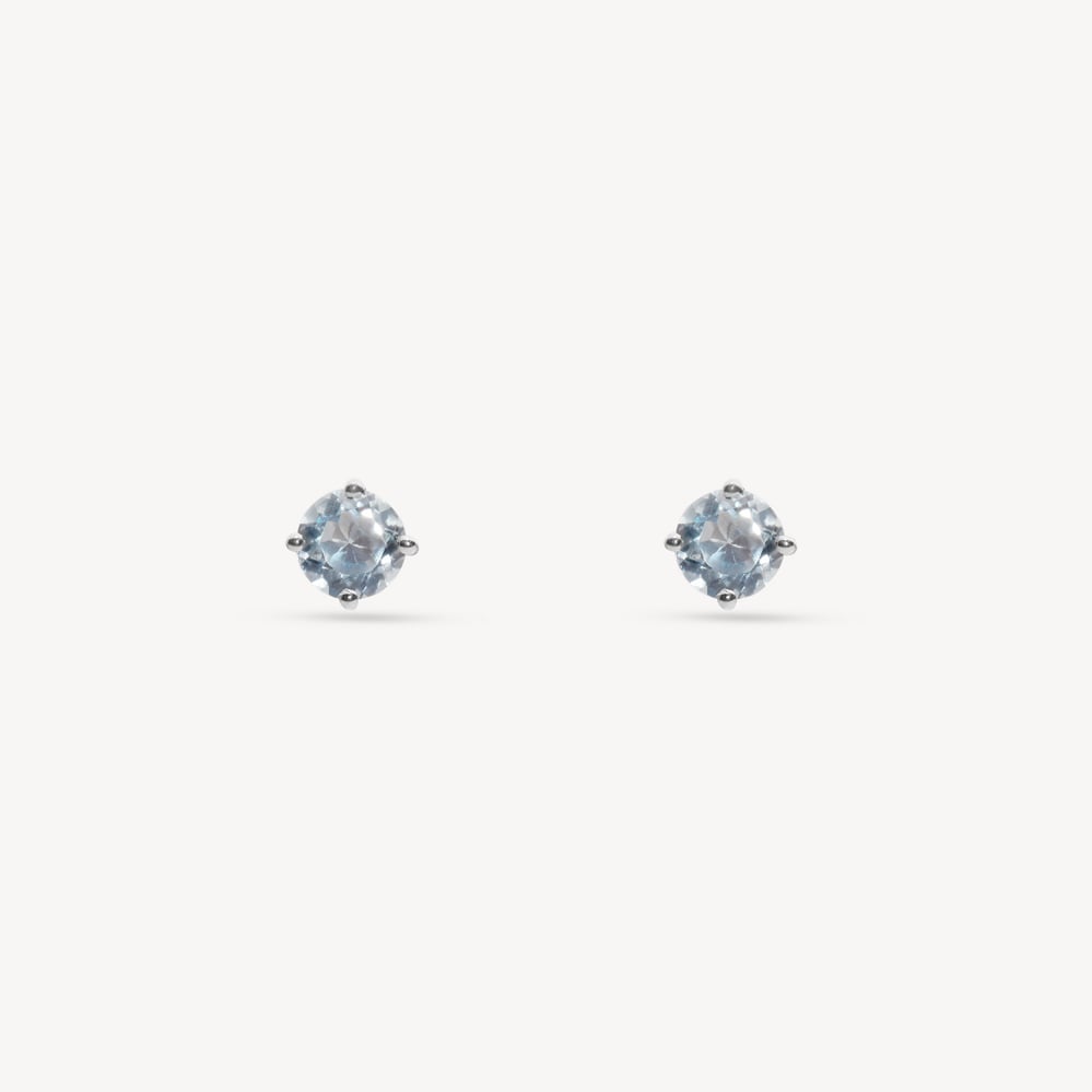 Floating Aquamarine Solitaire Stud Earrings 0.95ct Aquamarine