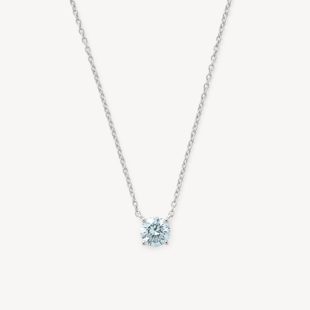 Floating Aquamarine Solitaire Necklace 0.47ct Aquamarine
