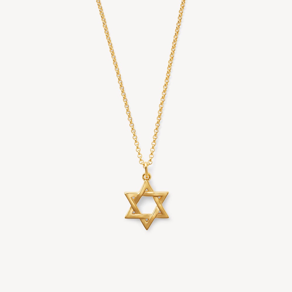 Star of David Pendant Necklace 18ct Gold Vermeil