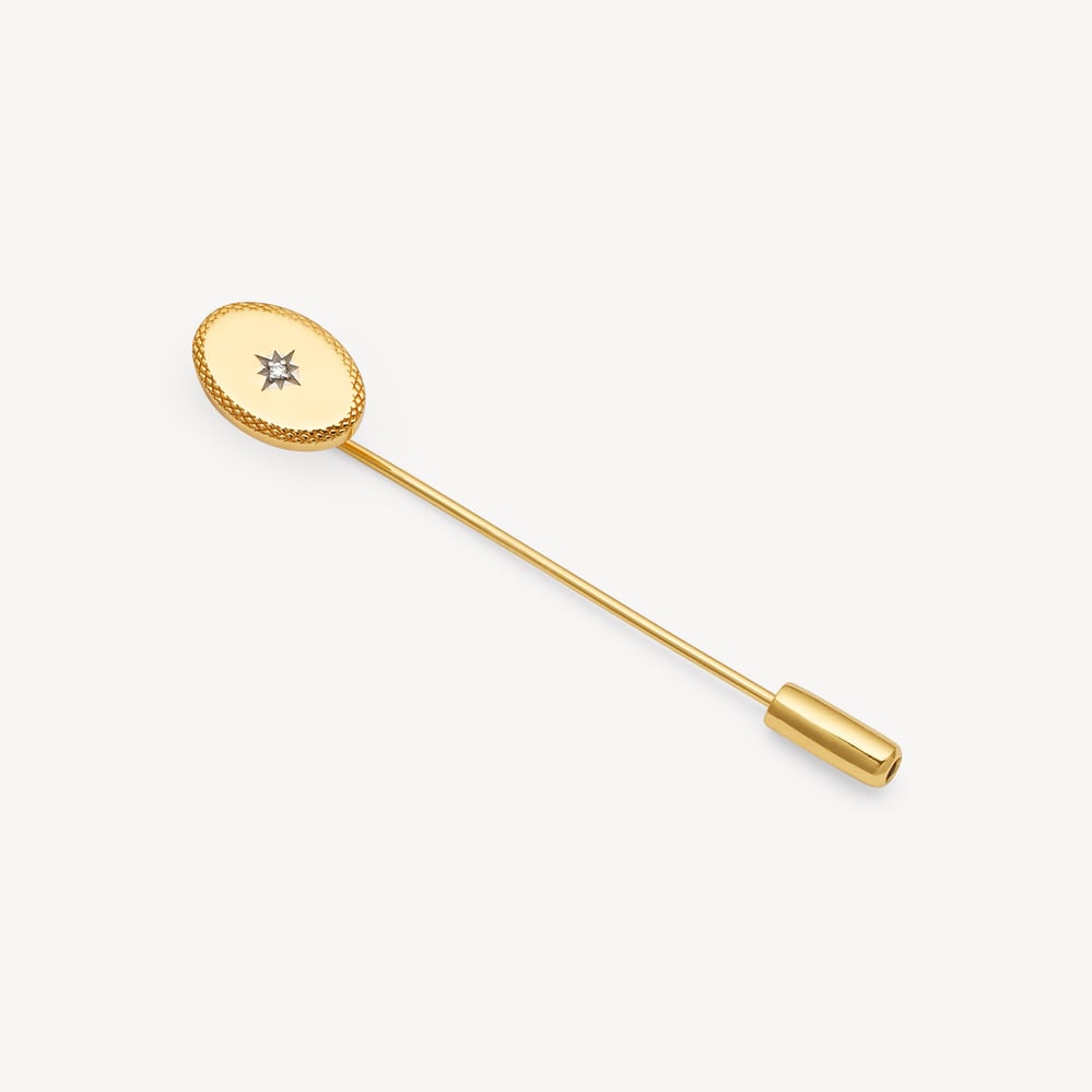 Oval Tie & Lapel Pin 18ct Gold Vermeil