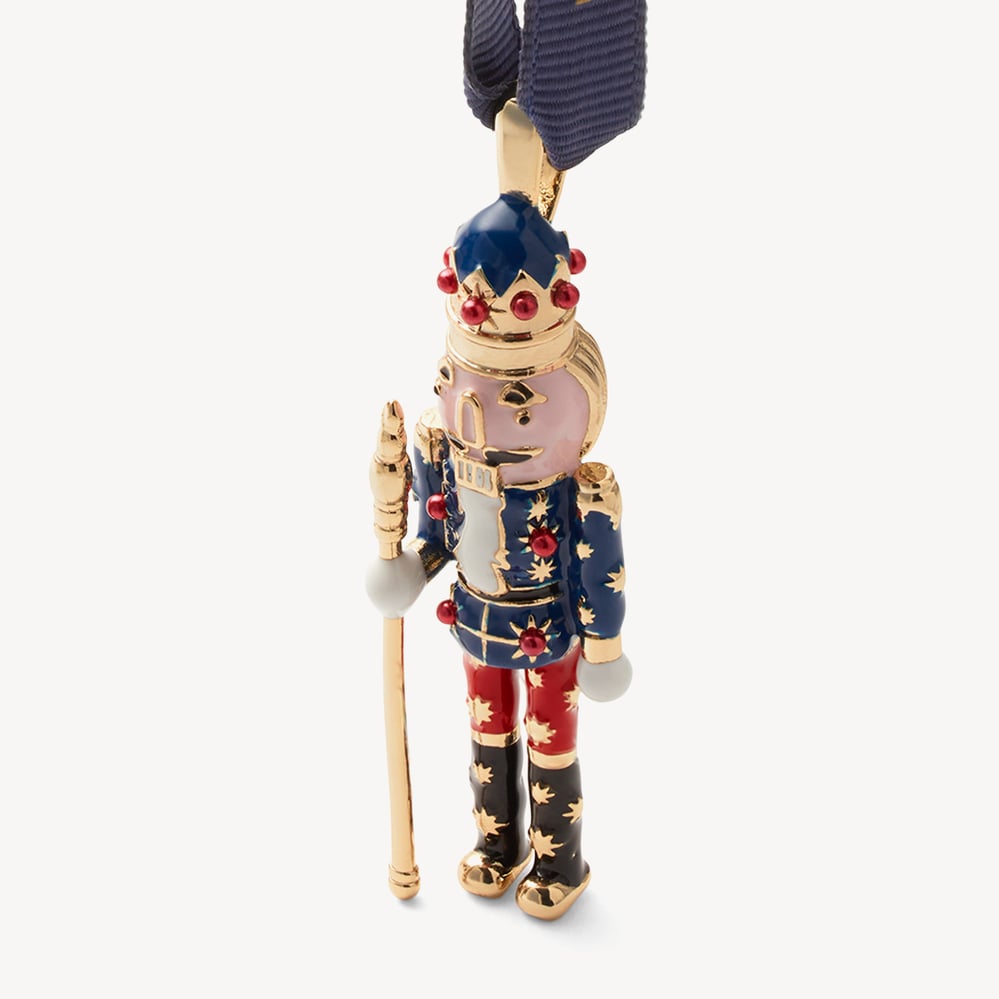 Nutcracker Soldier Decoration Navy Enamel & 18ct Gold Plated