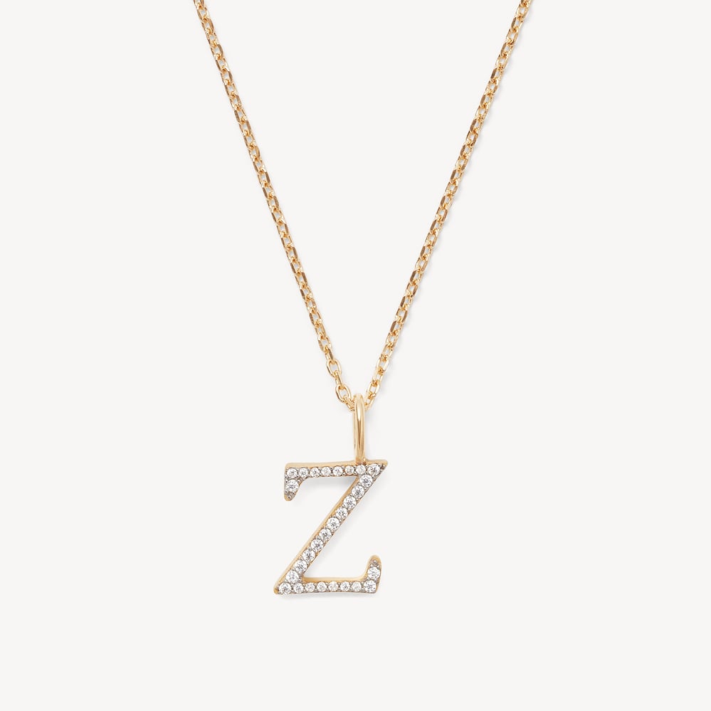 Diamond Initial Z Necklace 0.127ct Diamond