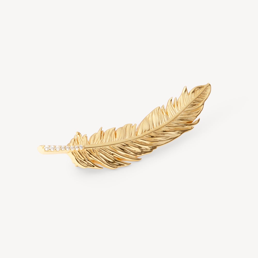 Feather Brooch 18ct Gold Plated