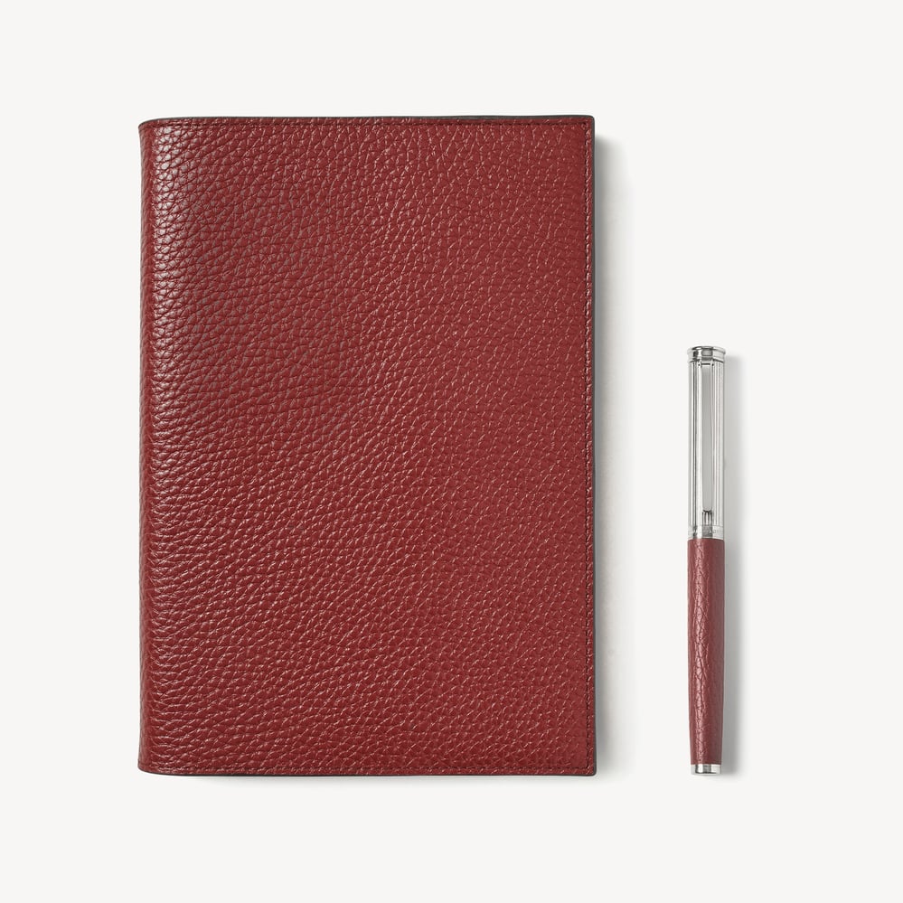 A5 Refillable Journal & Pen Set Merlot Pebble