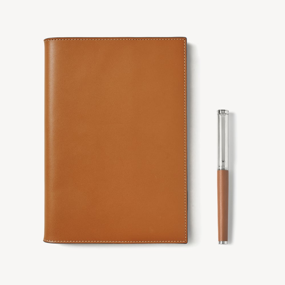 A5 Refillable Journal & Pen Set Smooth Tan