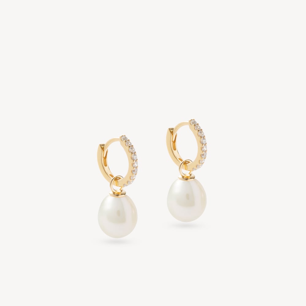Drop Huggie Earrings 0.16ct Diamond