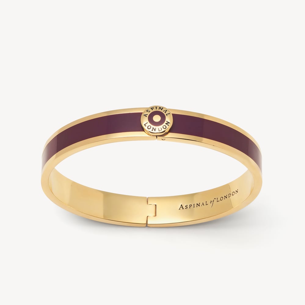 Enamel Bangle Fig Enamel & 18ct Gold Plated