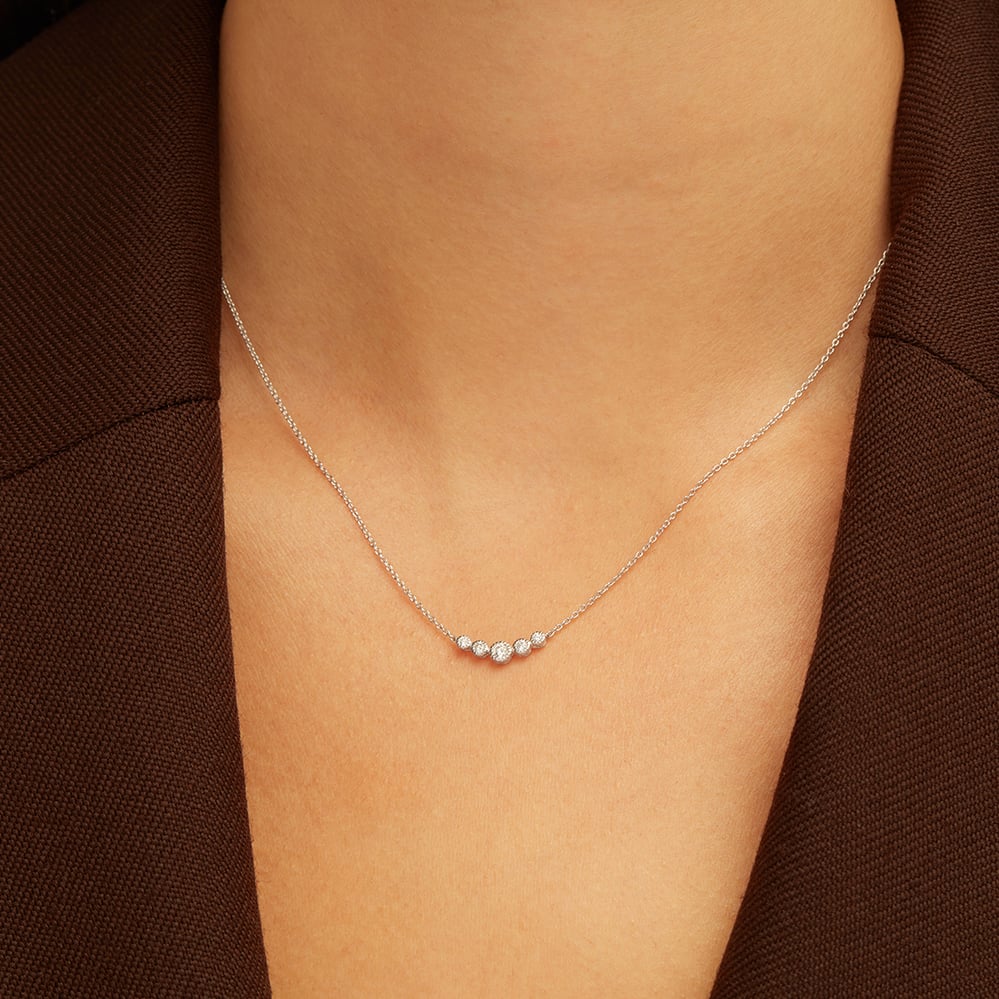 Graduating Diamond Necklace 0.145ct Diamond