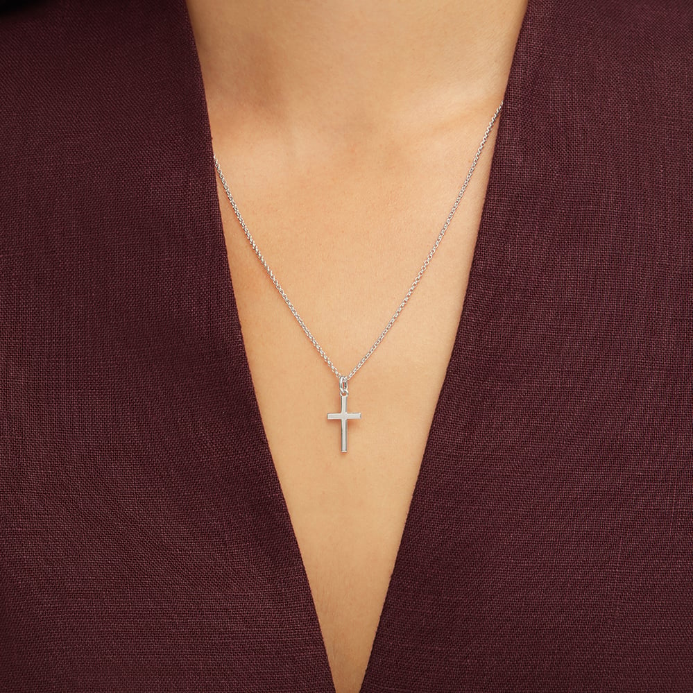 Cross Pendant Necklace Sterling Silver 925
