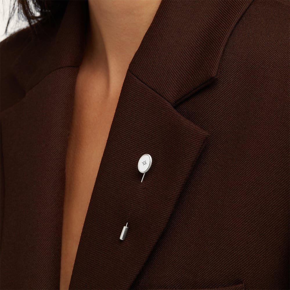 Oval Tie & Lapel Pin Sterling Silver