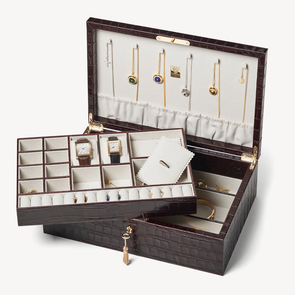 Prestige Jewellery Box Deep Shine Amazon Brown Croc