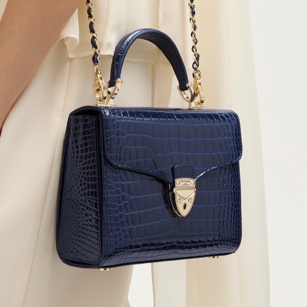 Midi Mayfair® Midnight Blue Patent Croc
