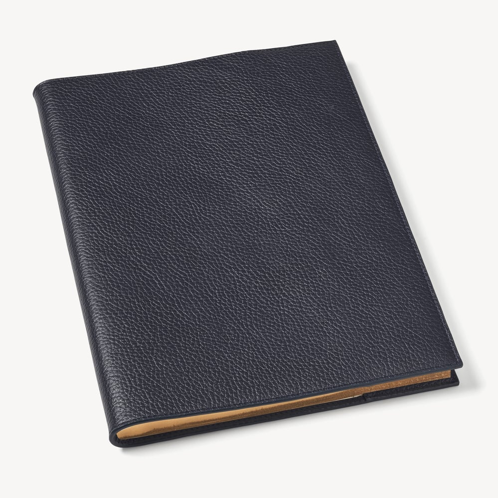 A4 Refillable Luxury Journal Navy Pebble with Soft Suede Lining